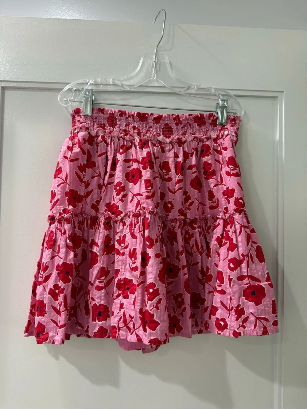 Vineyard Vines Pink Floral Tiered Mini Skirt